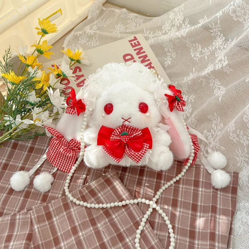 Lolita Bunny Cute Rabbit Pattern Pearl Crossbody Bags