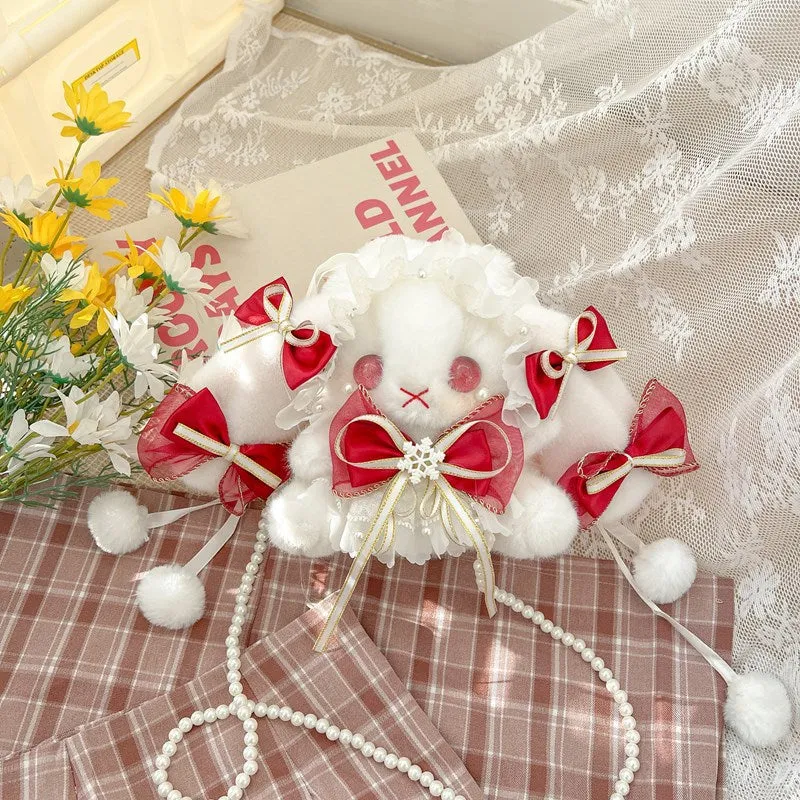Lolita Bunny Cute Rabbit Pattern Pearl Crossbody Bags