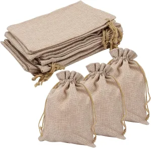Lot of 30 Burlap Bags with Drawstring Gift Bags Jewelry Pouches Sacks for Wedding Party and DIY Craft, 5 x 7 Inches