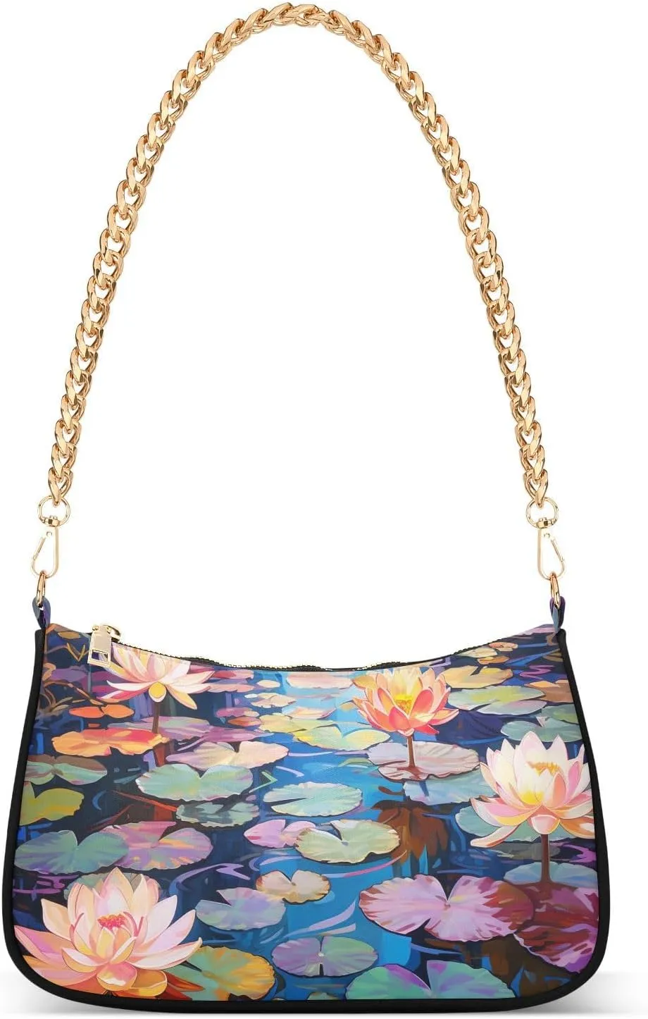 Lotus Leaves Pond Crossbody Bags for Women Tote Bag Women's Shoulder Handbags Clutch Purses for Women