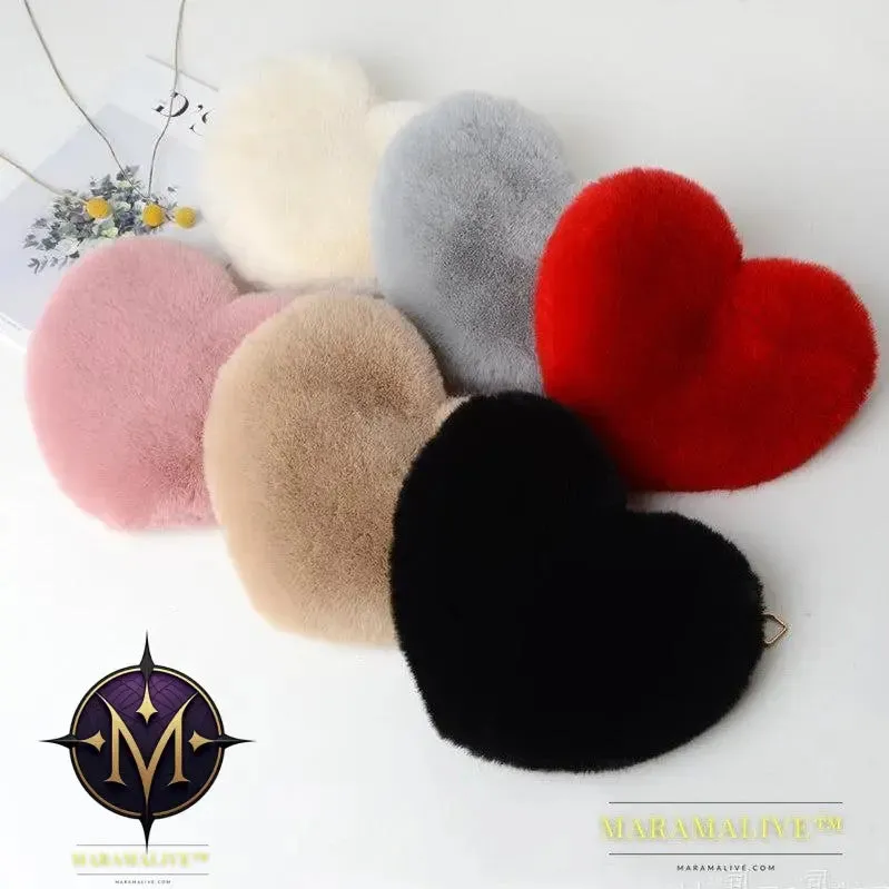Love Bags For Women Plush Chain Shoulder Bags Valentine's Day Party Bag