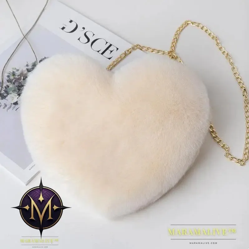 Love Bags For Women Plush Chain Shoulder Bags Valentine's Day Party Bag