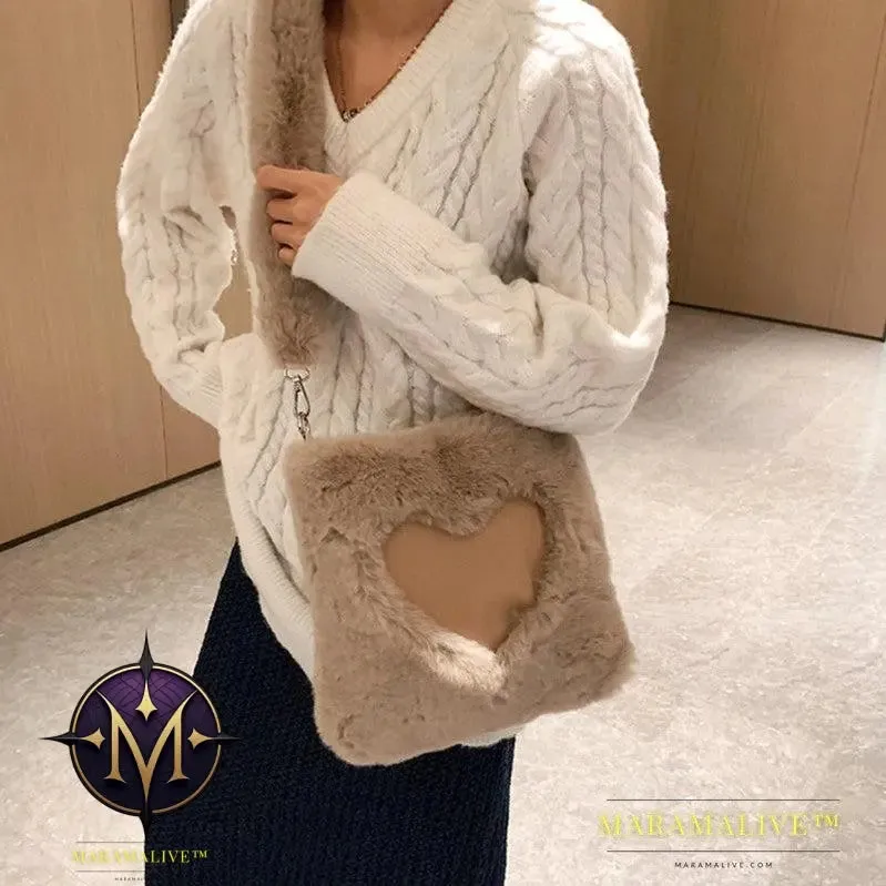Love Handbags Winter Plush Shoulder Bags For Women