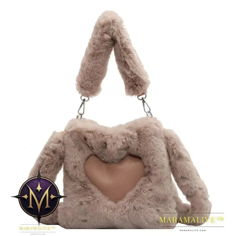 Love Handbags Winter Plush Shoulder Bags For Women