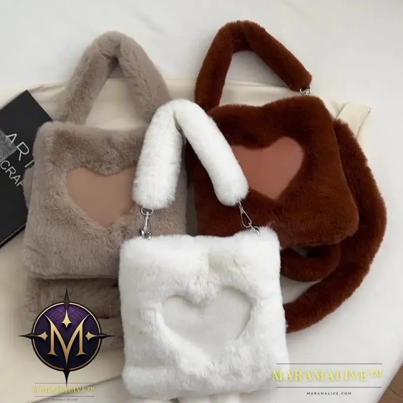 Love Handbags Winter Plush Shoulder Bags For Women