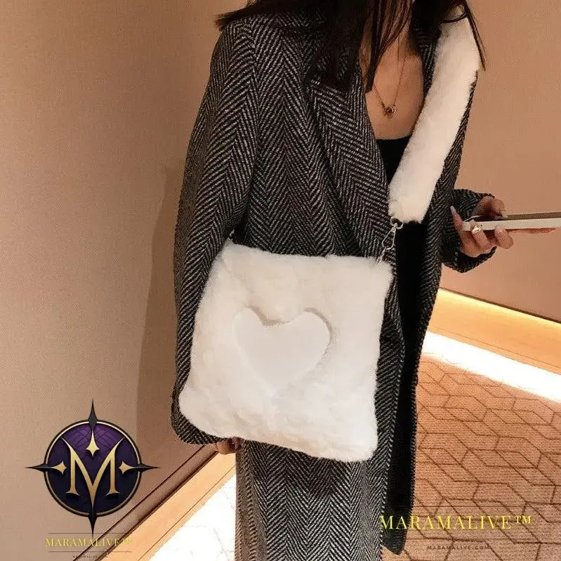 Love Handbags Winter Plush Shoulder Bags For Women