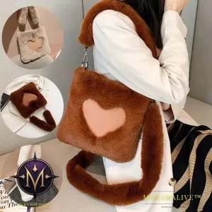 Love Handbags Winter Plush Shoulder Bags For Women