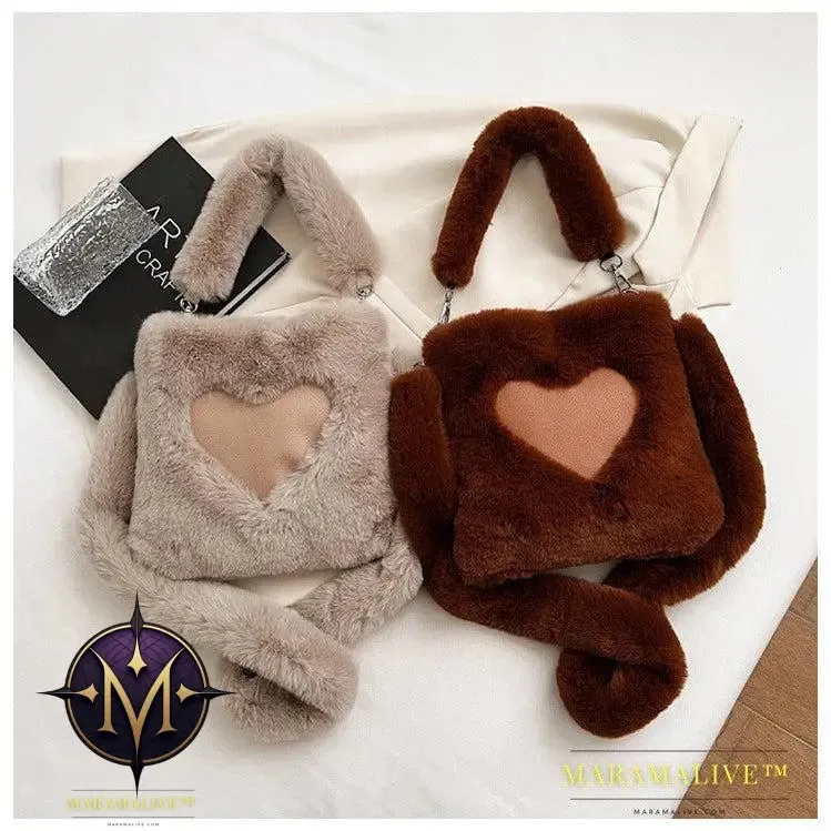 Love Handbags Winter Plush Shoulder Bags For Women