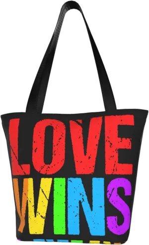 Love Wins Pride Flag Lgbt Fashion Shoulder Bag Large Capacity For Man Or Woman