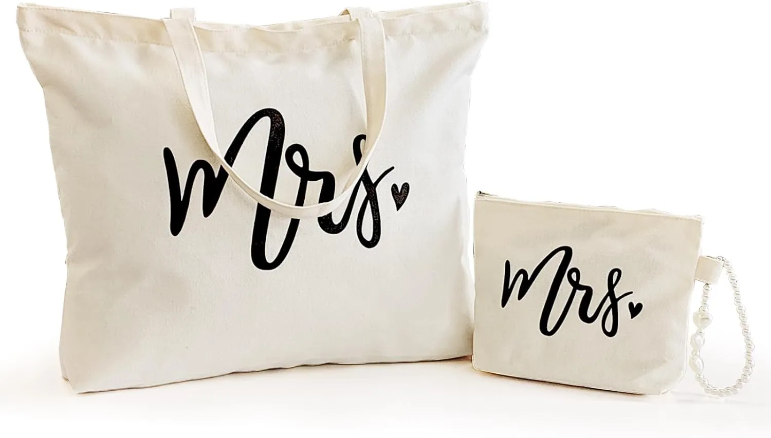 Lutto Canvas Bag with Zip Pocke - Wedding Engagement Bachelorette Birthday Mothers Day Gifts for Women