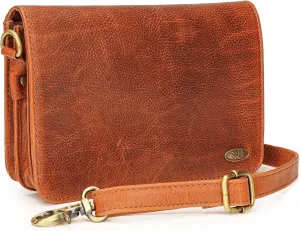 LUXEORIA Genuine Leather Crossbody Bags for Women, Small Travel Purses, Mobile & Credit Card Pockets with Adjustable Strap
