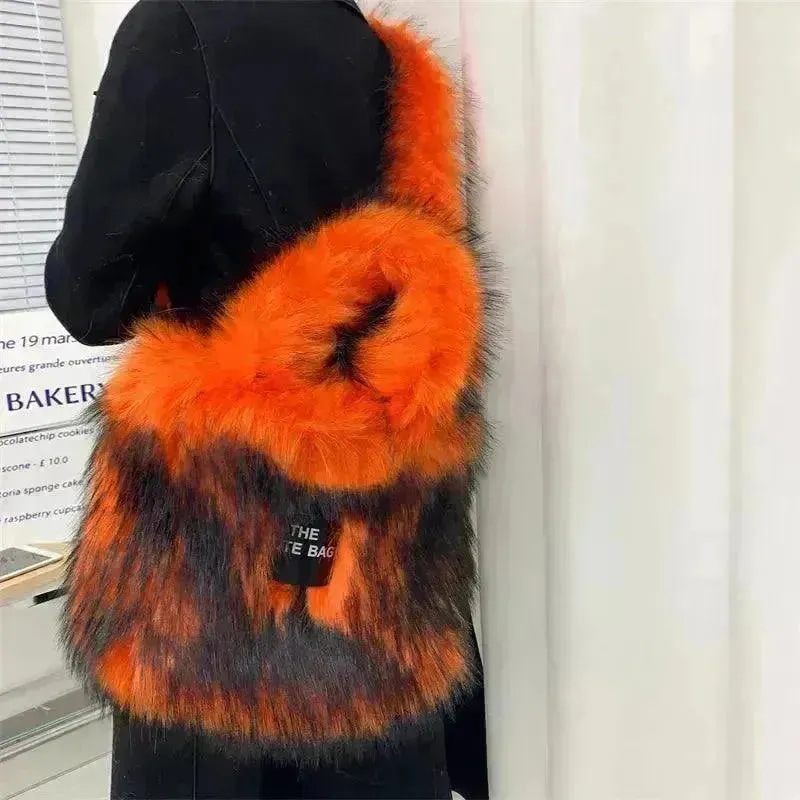 Luxury Faux Fur Gradient Tote Bag