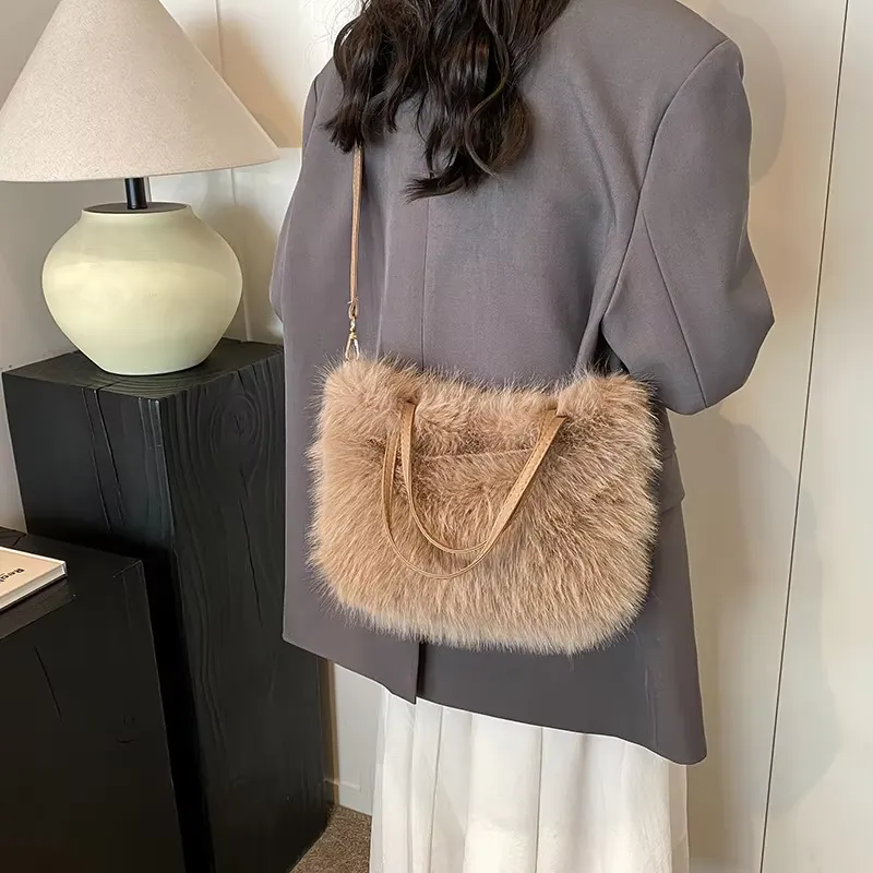 Luxury Faux Fur Shoulder Bag