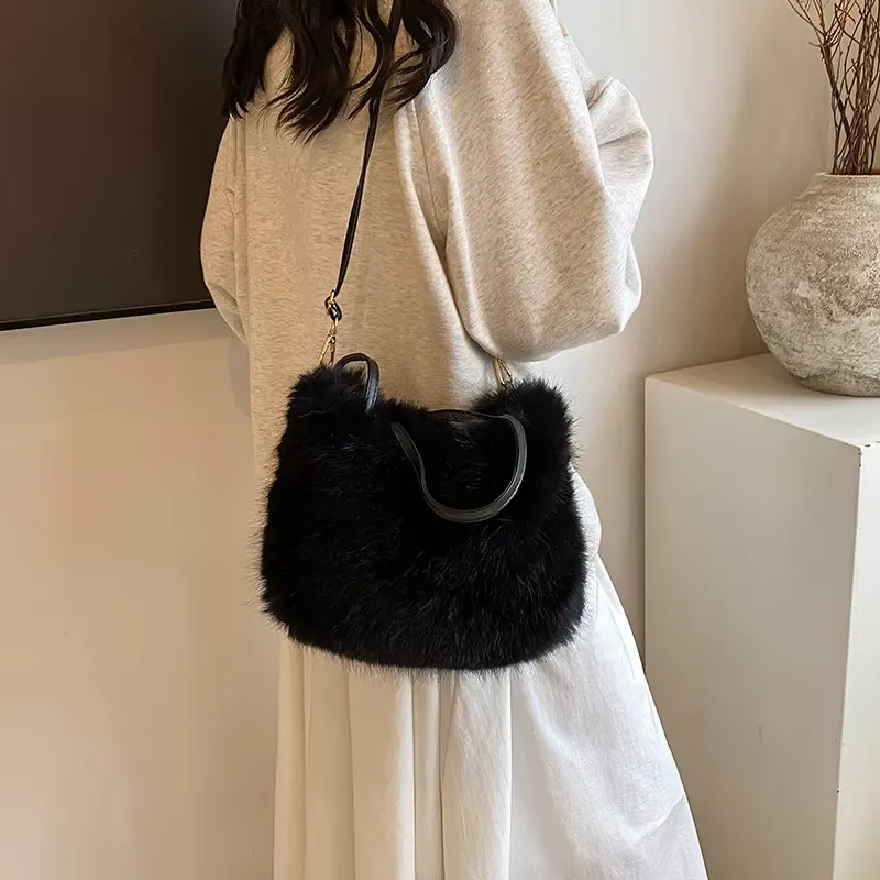 Luxury Faux Fur Shoulder Bag