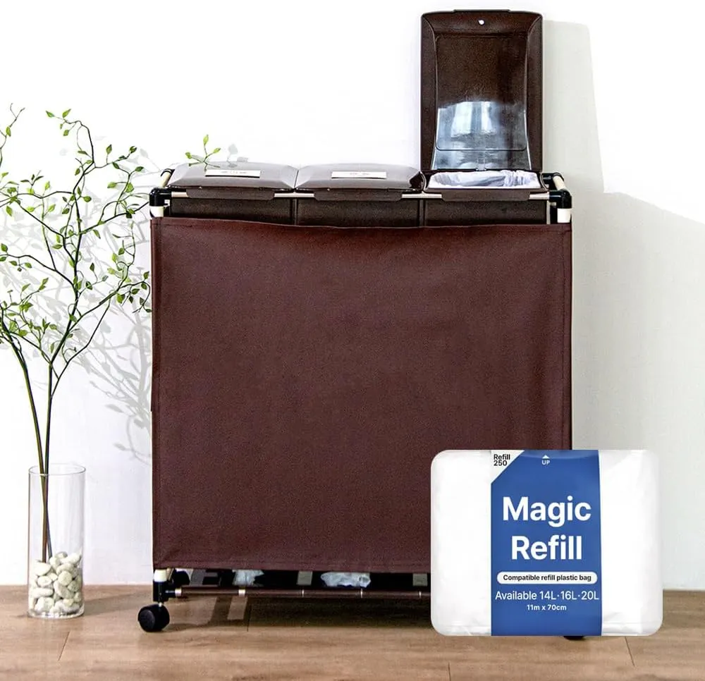 Magic Refill Bag 250, 5 Pack, Diaper Pail Refills Bag with Odor Control, Compatible with Pet Waste, Adult & Baby Diaper Pail, Features Continuous Bag Refill. (5)
