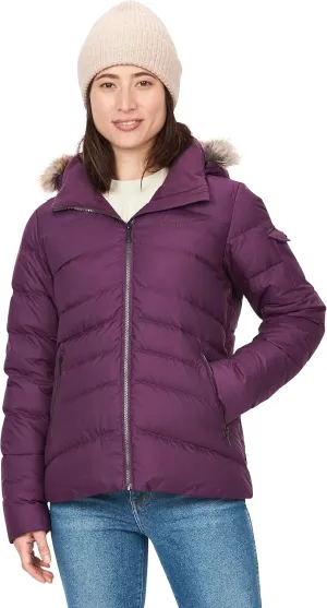 MARMOT Women's Ithaca Jacket - 700-Fill Down-Insulated, Water-Resistant Coat with Zip-Off Hood and Removable Fur Ruff
