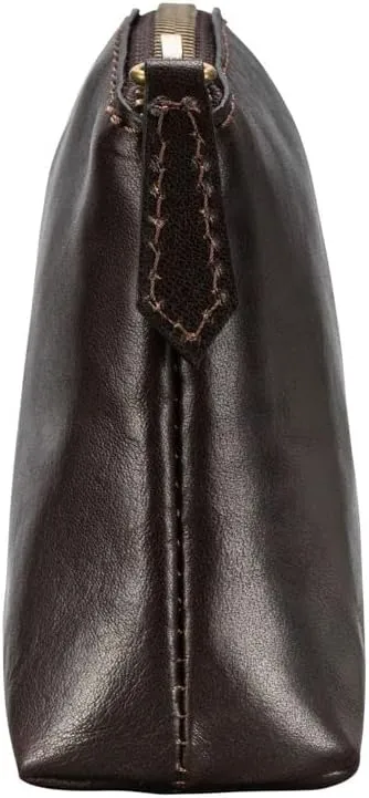 Maxwell Scott - Womens Luxury Leather Small Cosmetic Makeup Bag - Handmade from Premium Hides - The Chia Dark Brown