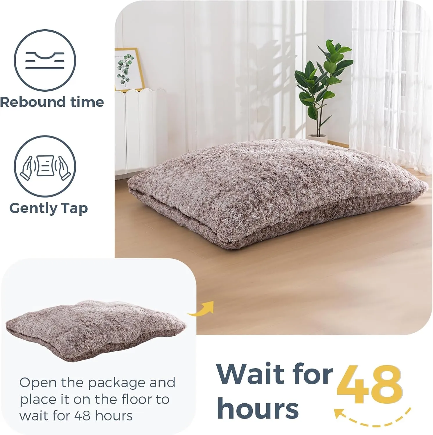 MAXYOYO 3 in 1 Bean Bag Chair, Giant Bean Bag Sofa Bed, Floor Mattress with High-Density Foam Filling, Bean Bag Chair for Adult Full Size