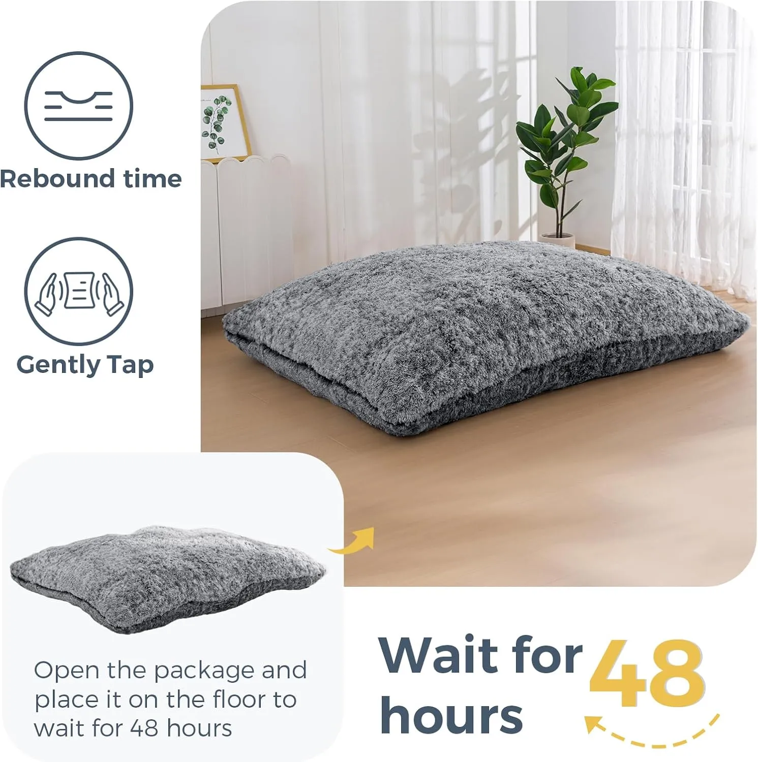 MAXYOYO 3 in 1 Bean Bag Chair, Giant Bean Bag Sofa Bed, Floor Mattress with High-Density Foam Filling, Bean Bag Chair for Adult