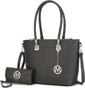 Mia K Collection Crossbody Shoulder Handbag for Women, PU Leather Pocketbook Top-Handle Purse Tote-Satchel Bag