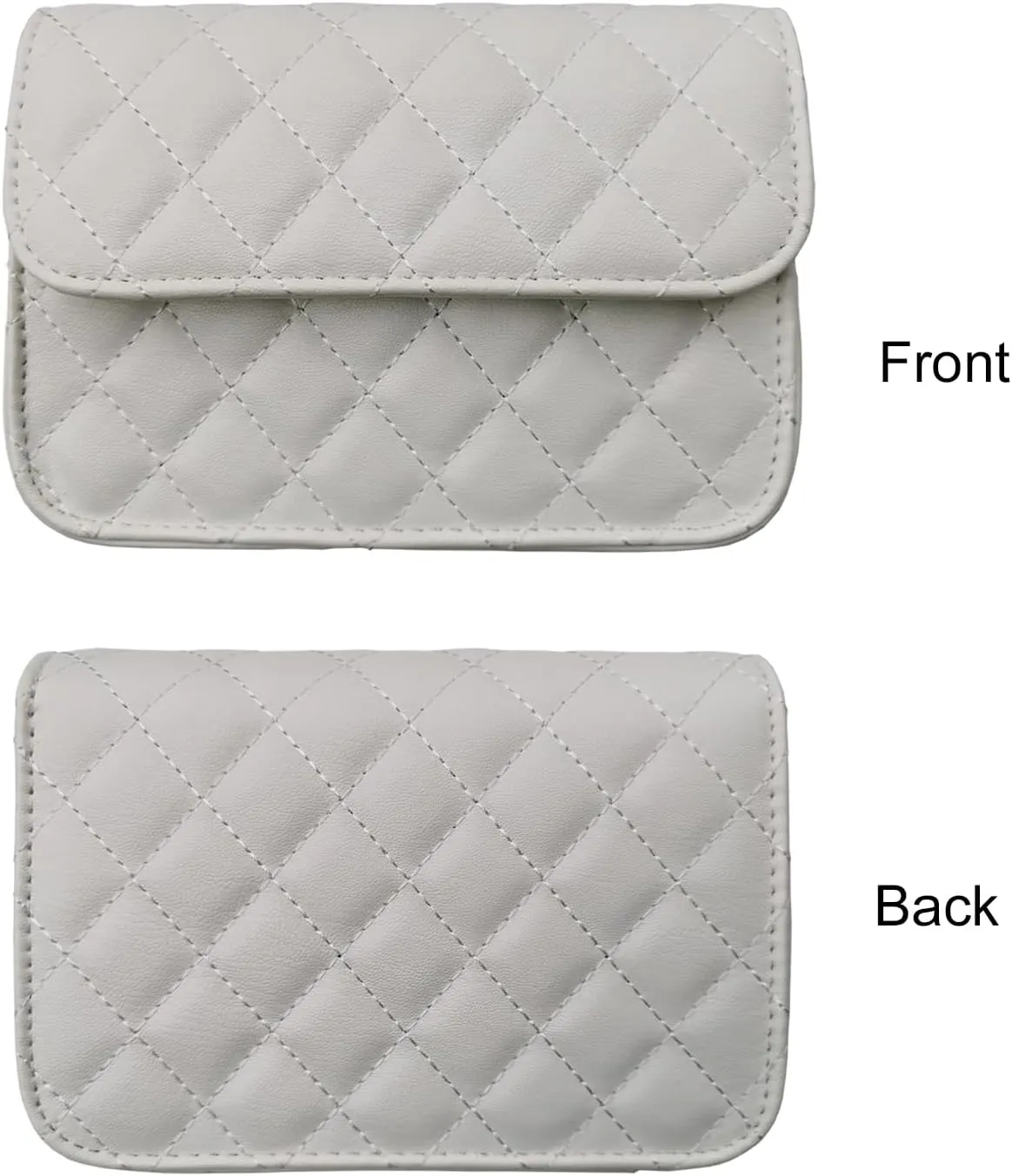 Mini Belt Bag - Synthetic Leather Quilted Crossbody Bag for Women - Trendy Accessories - Small White