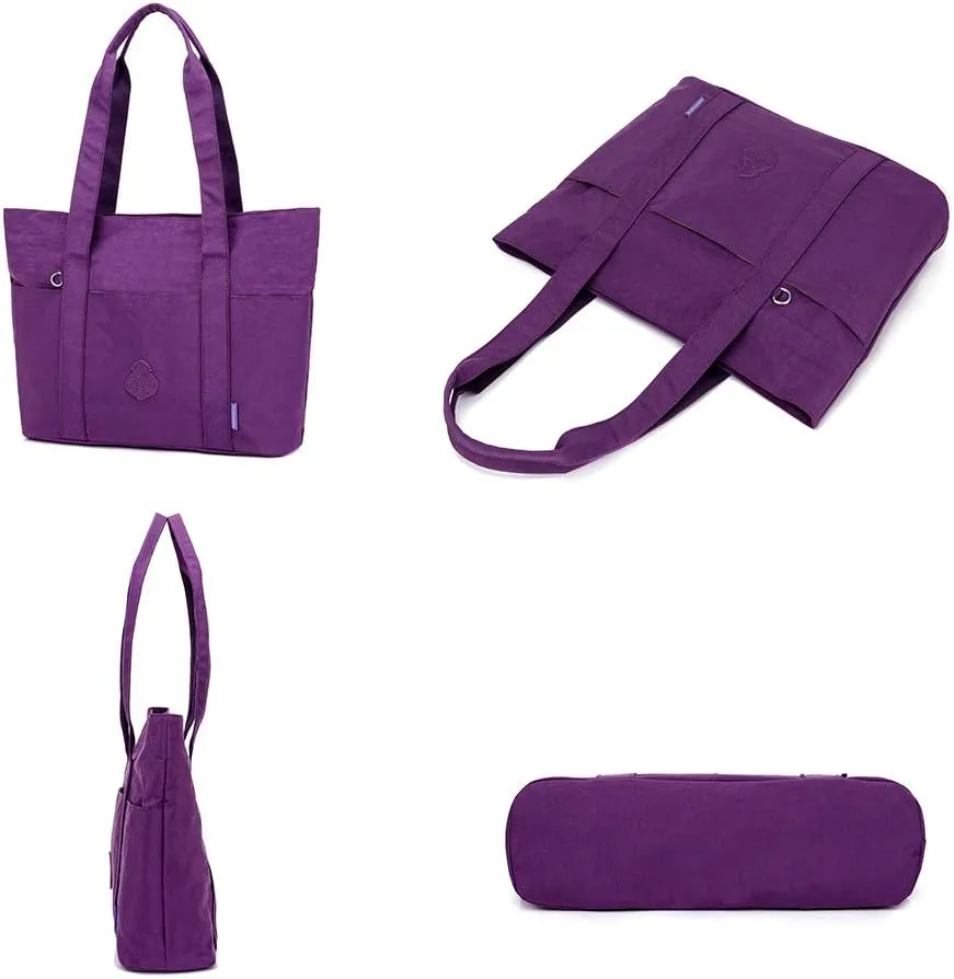 MINTEGRA Women Large Tote Bag Heavy Duty Nylon Laptop Shoulder Bag Carry on Commute Handbag
