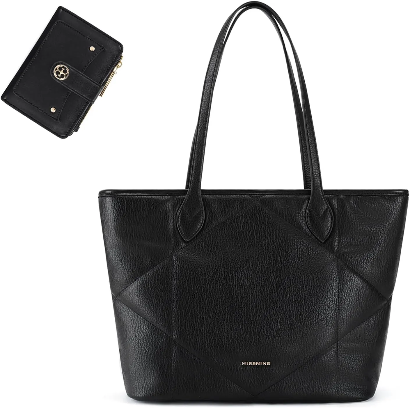 Missnine Quilted Tote Bags and Leather Small Wallet for Women