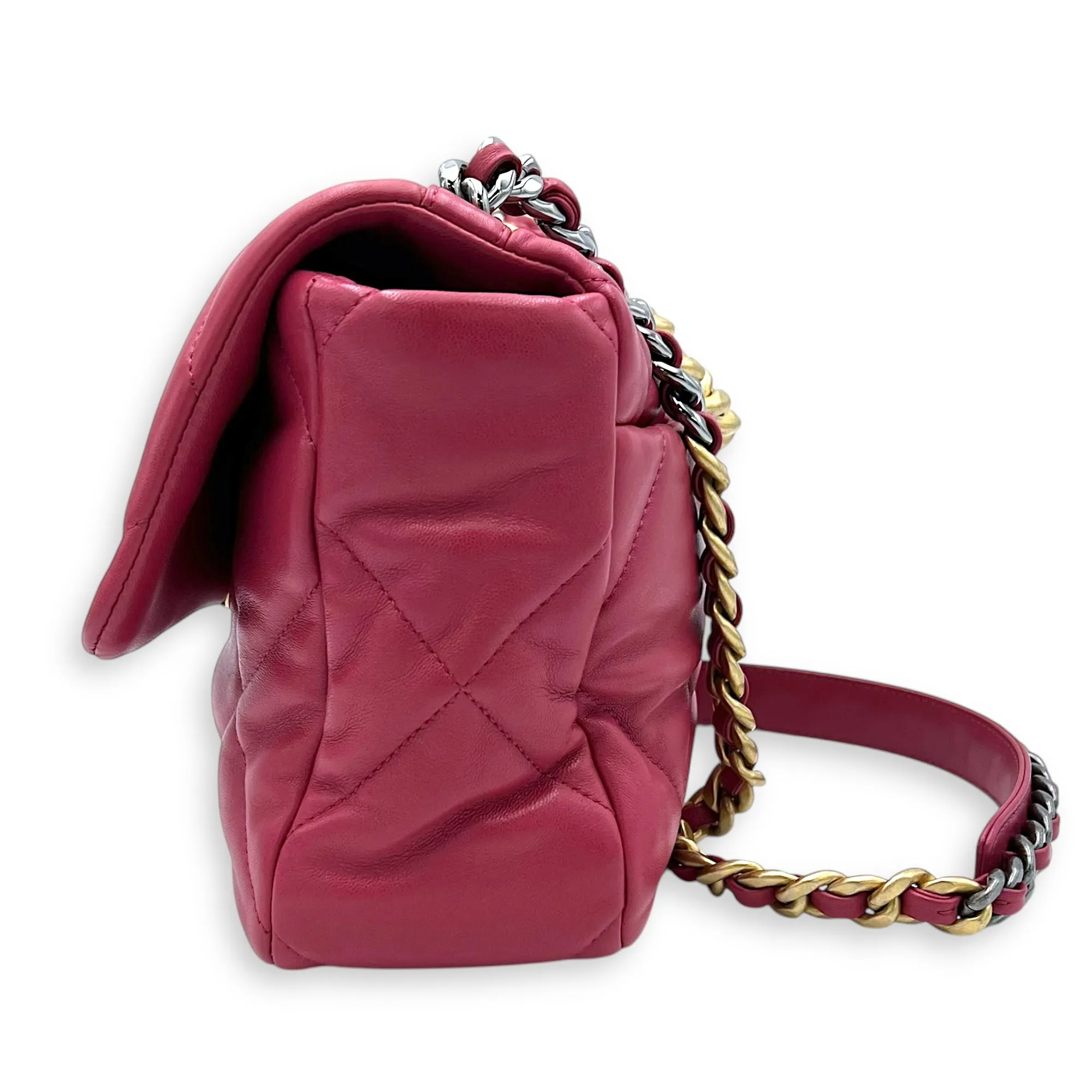 Mixed Bag in hardware C19 Large Competitive pricing Lambskin, Performance-optimized Pink Shoulder