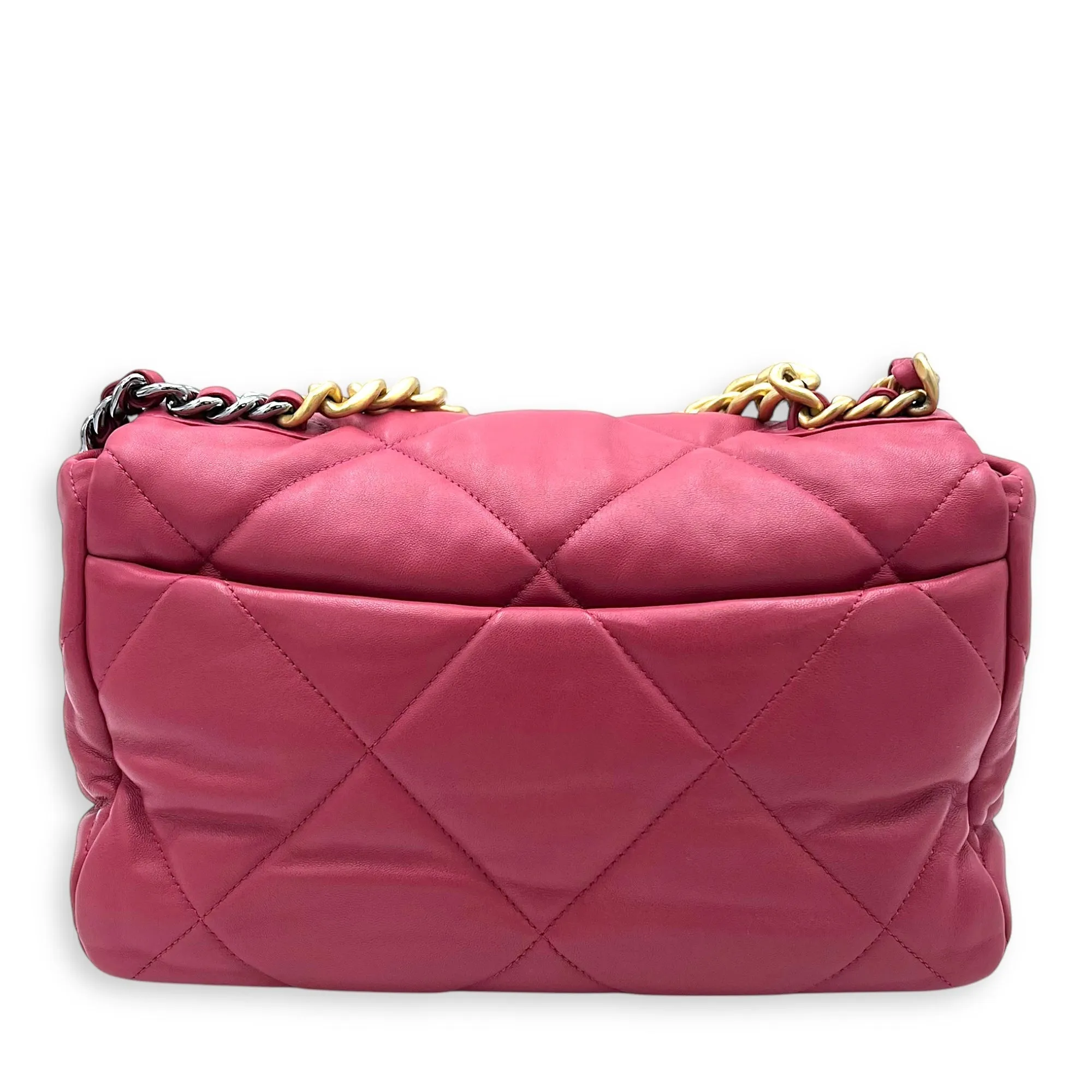 Mixed Bag in hardware C19 Large Competitive pricing Lambskin, Performance-optimized Pink Shoulder
