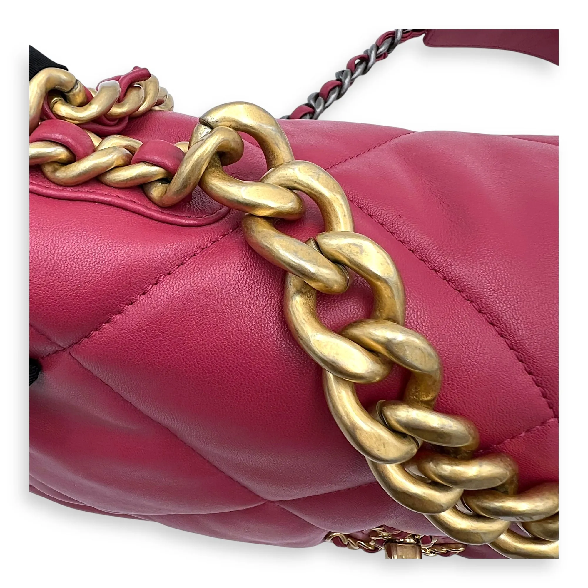 Mixed Bag in hardware C19 Large Competitive pricing Lambskin, Performance-optimized Pink Shoulder