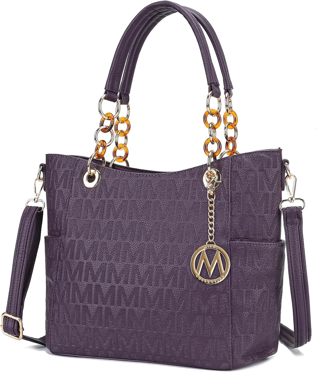 MKF Collection Shoulder Bag for Women, PU Leather Pocketbook Top-Handle Crossbody Purse Tote Satchel Handbag