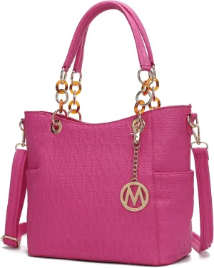 MKF Collection Shoulder Bag for Women, PU Leather Pocketbook Top-Handle Crossbody Purse Tote Satchel Handbag