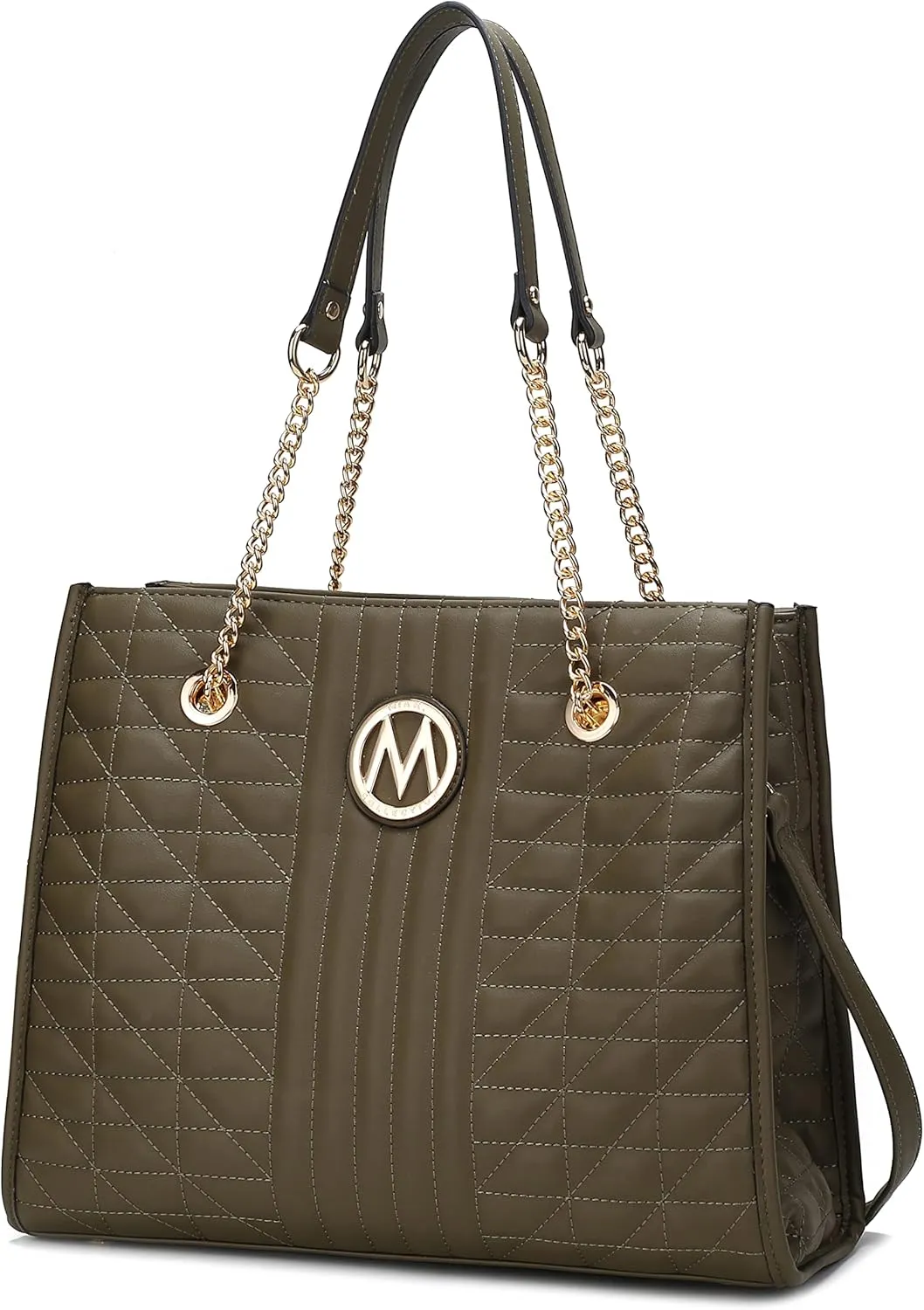 MKF Collection Shoulder Bag for Women, Vegan Leather Fashion Tote Handbag Messenger Purse