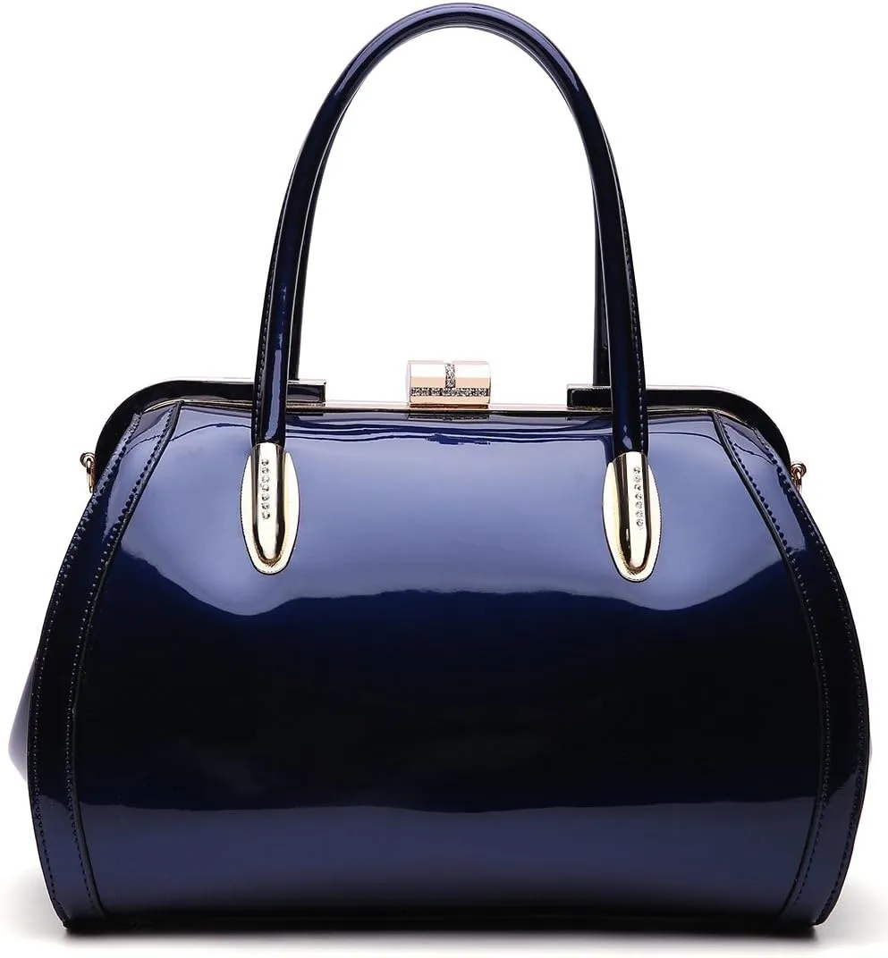 MKF Crossbody Satchel Shoulder Bags for Women - Patent PU Leather Handbag Purse - Marlene Lady Fashion Pocketbook