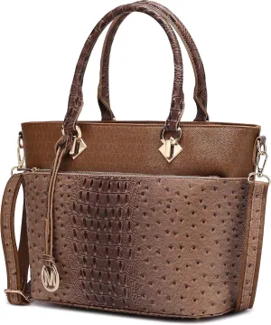MKF Crossbody Shoulder Bag for Women – PU Leather Top Handle Pocketbook – Roomy Tote Satchel Handbag Purse M Charm
