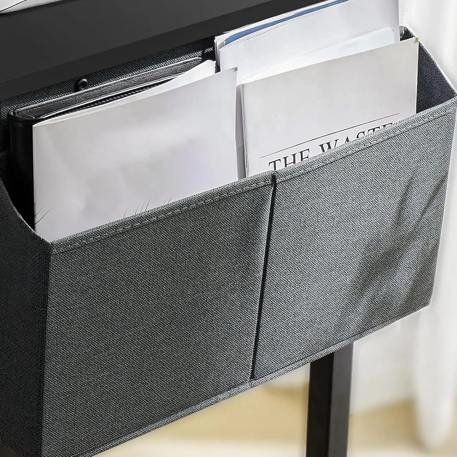 Modern Minimalist Computer Desk - Robust Home Office Desk with Eco-Friendly Desktop, Storage Bag & Hook - for Study, Writing desks, Workspace Organization (Rustic Brown, 30-inch)