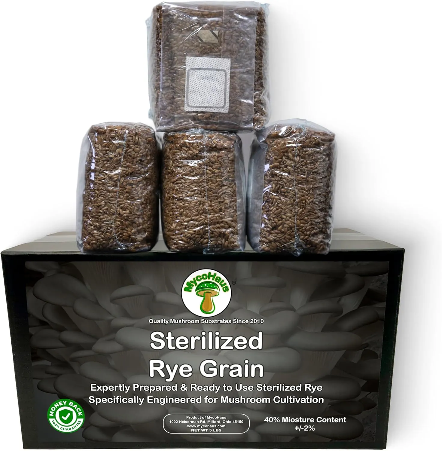 Mushroom Growing Kit | Sterilized Rye Grain | Magic Indoor Grow Bags for Mushrooms | Shroom Home Cultivation Magic Supplies | Without Spores | Without Injection Ports | 1 Pound (6 Pack)