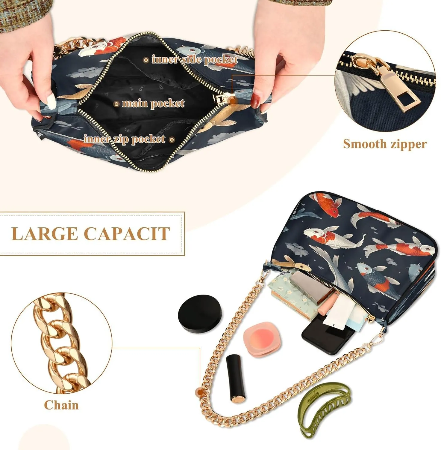 Musical Clef Note Small Shoulder Purse, Fashion Bags for Women