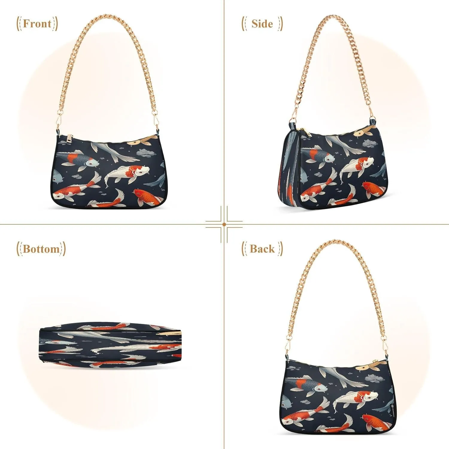 Musical Clef Note Small Shoulder Purse, Fashion Bags for Women