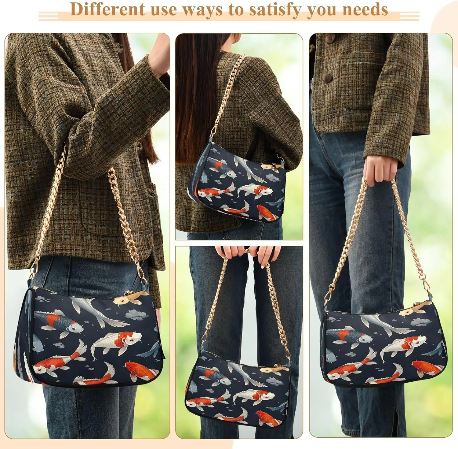 Musical Clef Note Small Shoulder Purse, Fashion Bags for Women