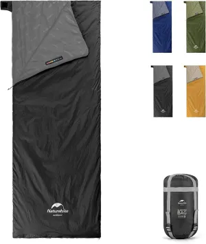 Naturehike Lightweight Sleeping Bag - Compact, Ultralight, Envelope Backpacking Bag - Portable, Waterproof, Comfortable With Compression Sack for 3 Season Camping, Traveling, Hiking