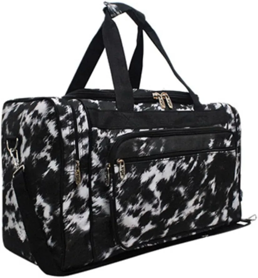 NGIL Canvas 20" inch Duffle Bag (Cow Fur Texture-Black)