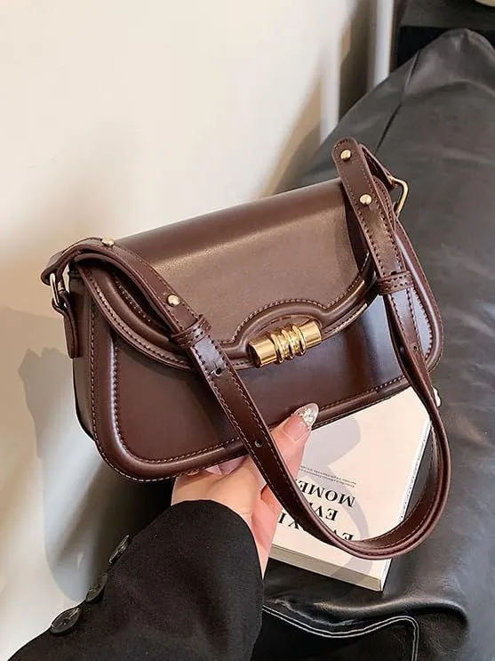 Niche design shoulder handbags simple temperament small square purses texture versatile shoulder crossbody bags