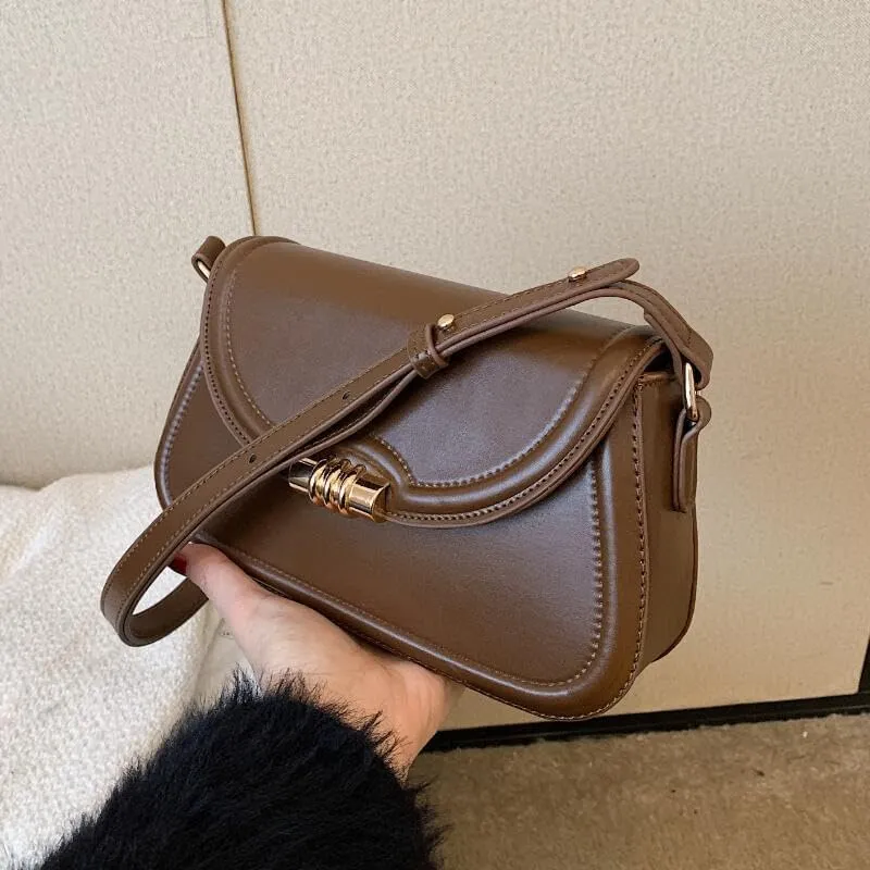 Niche design shoulder handbags simple temperament small square purses texture versatile shoulder crossbody bags