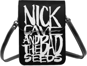 Nick Rock Cave and The Bad Music Seeds Small Cell Phone Purse For Woman PU leather Crossbody Bag Personalized Shoulder Bags Wallet For Adults Adjustable Strap Handbag