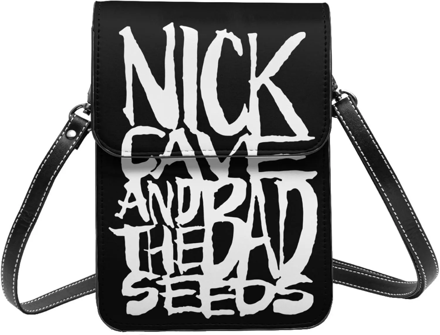 Nick Rock Cave and The Bad Music Seeds Small Cell Phone Purse For Woman PU leather Crossbody Bag Personalized Shoulder Bags Wallet For Adults Adjustable Strap Handbag