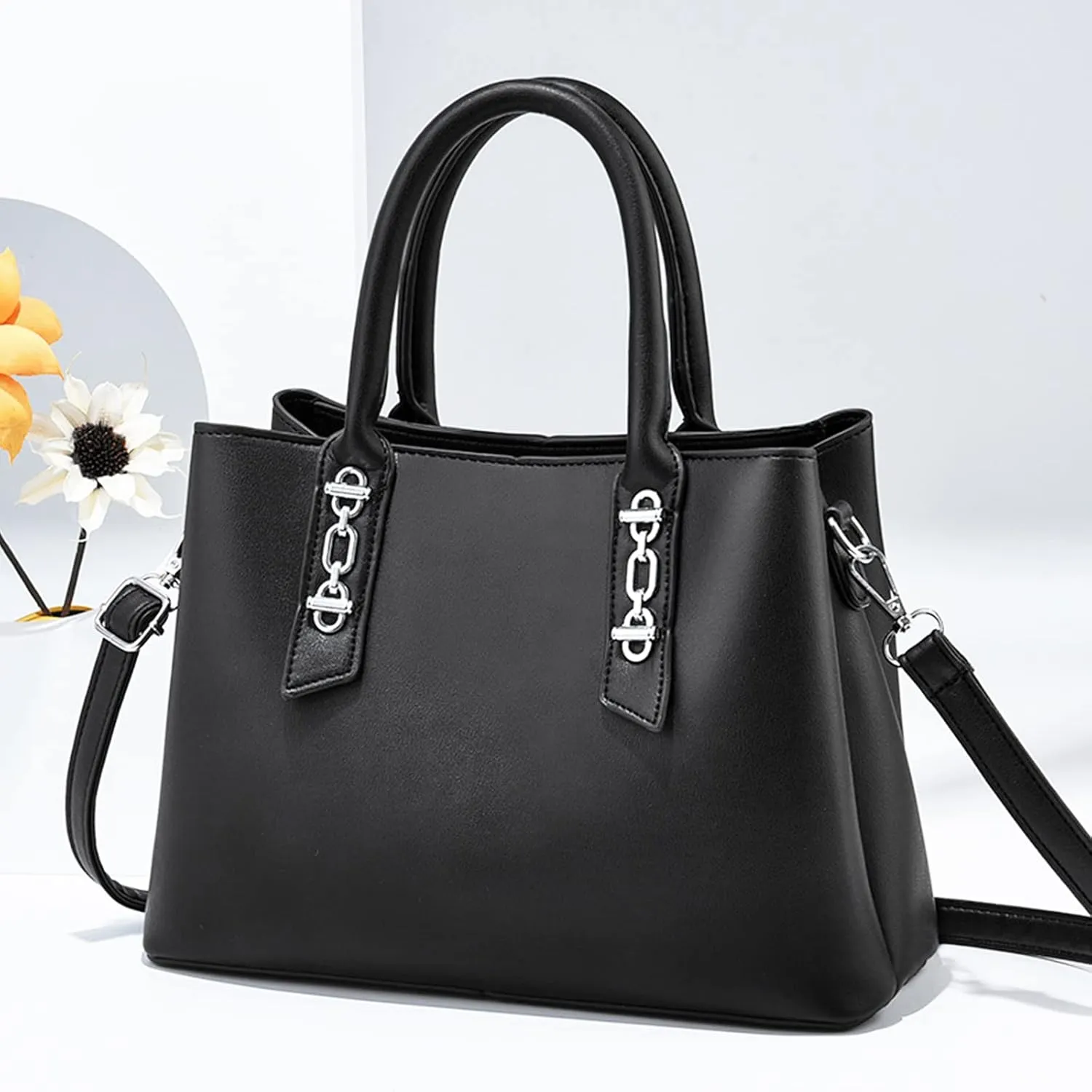 NICOLE & DORIS Fashion Women Tote Handbag Simple Top Handle Bags Casual Shoulder Bags Leather PU Ladies Crossbody Bag