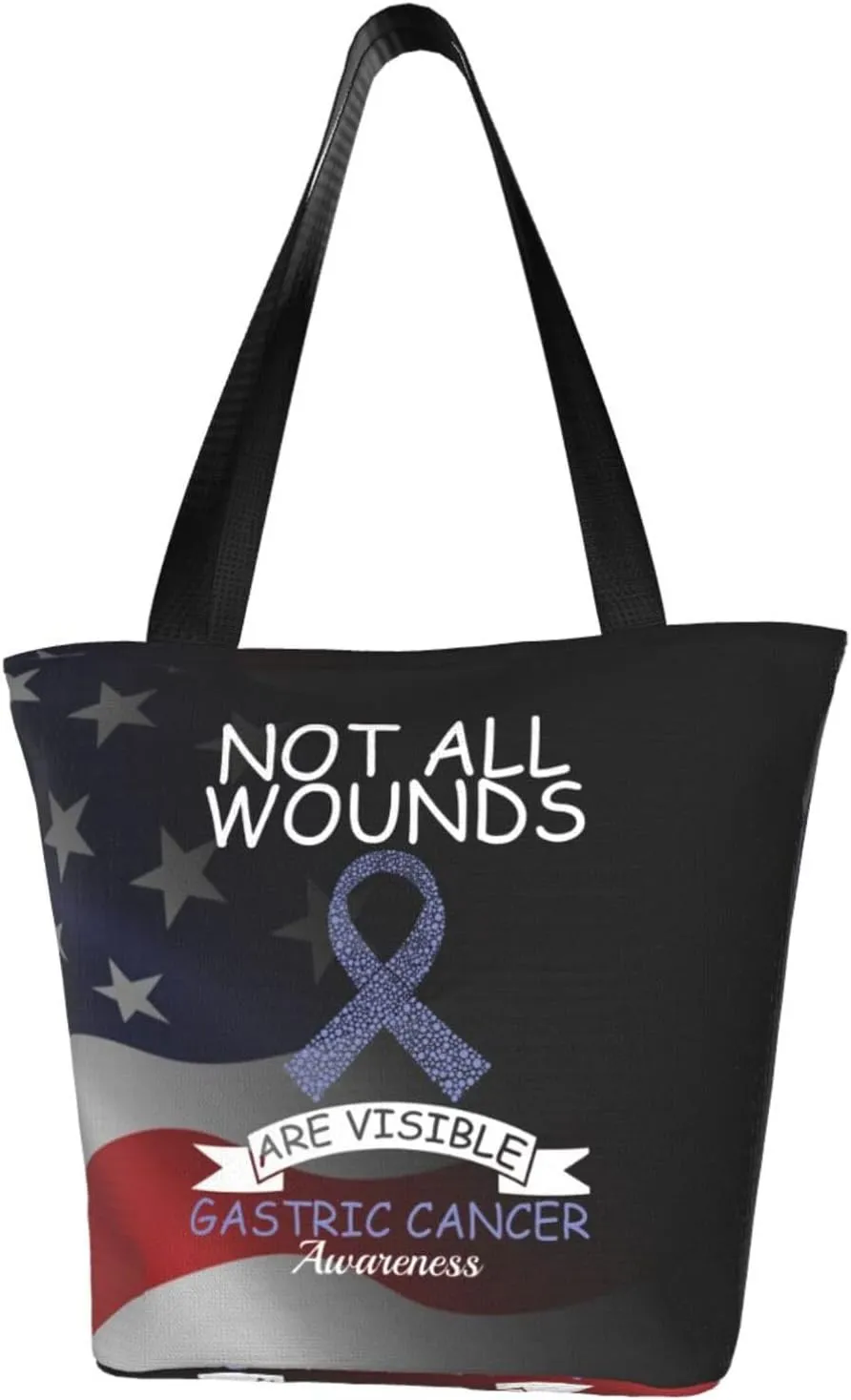 Not All Wounds Are Visible Gastric Cancer Awareness Fashion Shoulder Bag Large Capacity For Man Or Woman