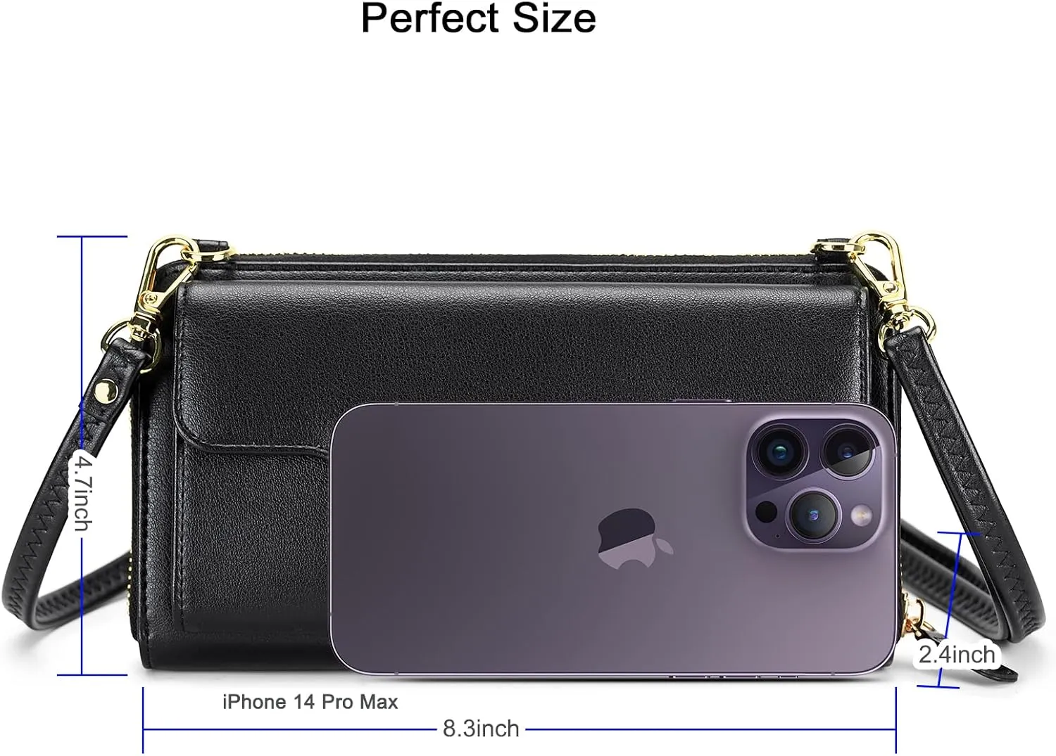 nuoku Women's Small Crossbody Shoulder Bags, Clutch Purses Wristlet Phone Wallet for Women with Credit Card Holder
