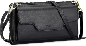 nuoku Women's Small Crossbody Shoulder Bags, Clutch Purses Wristlet Phone Wallet for Women with Credit Card Holder